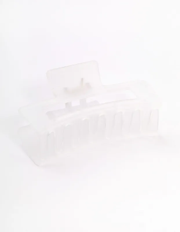 Plastic Large Frosted Rectangle Claw sold by lovisa