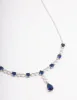 Silver Sapphire Stone Drop Necklace sold by lovisa