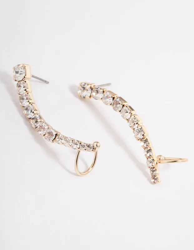 Gold Diamante Crawler Ear Cuff sold by lovisa