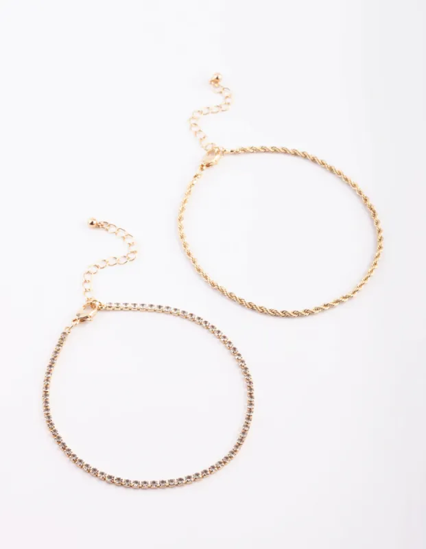 Gold Plated Anklet Set sold by lovisa