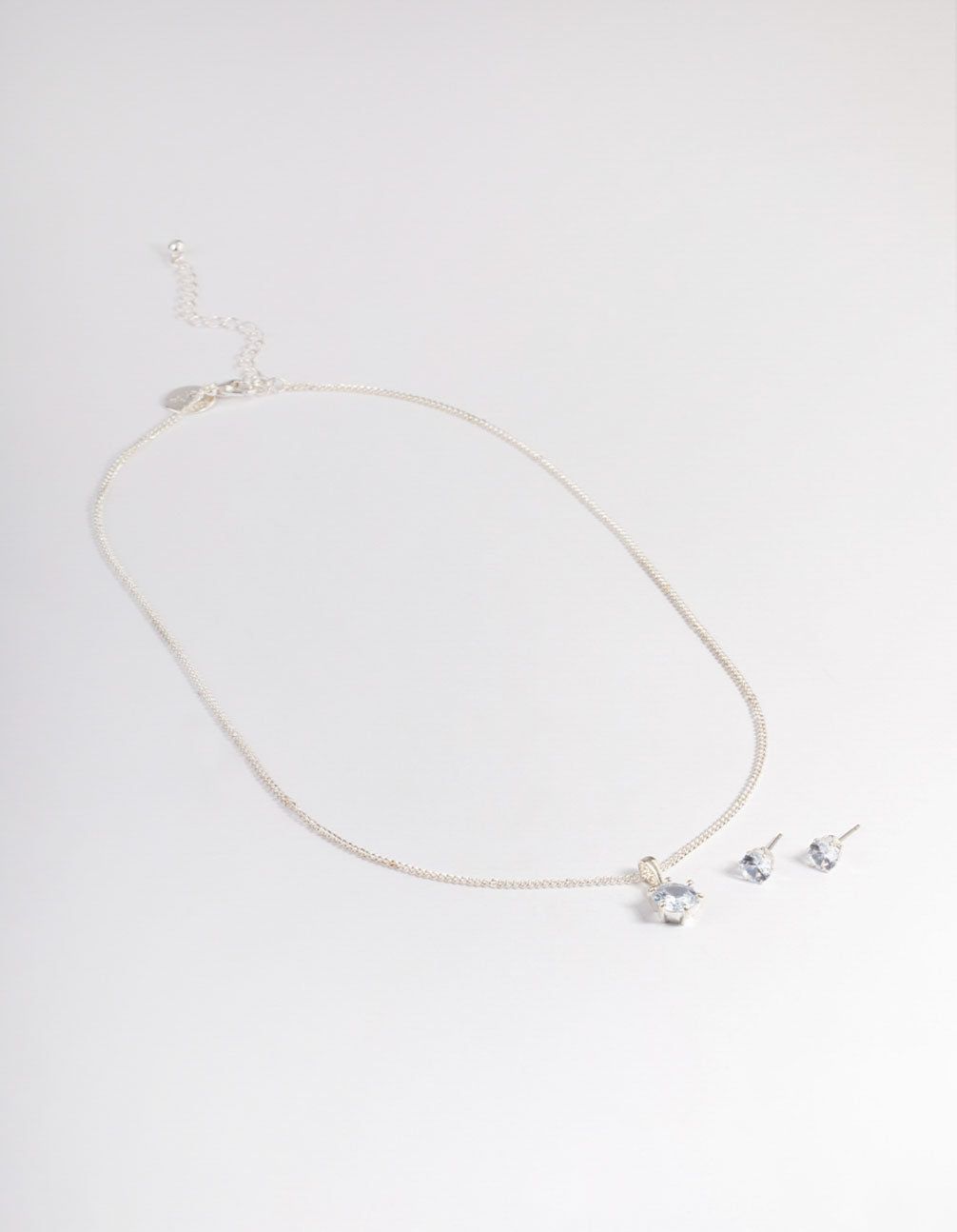 Silver Plated Cubic Zirconia Necklace & Stud Earrings Set sold by lovisa product image thumbnail 2