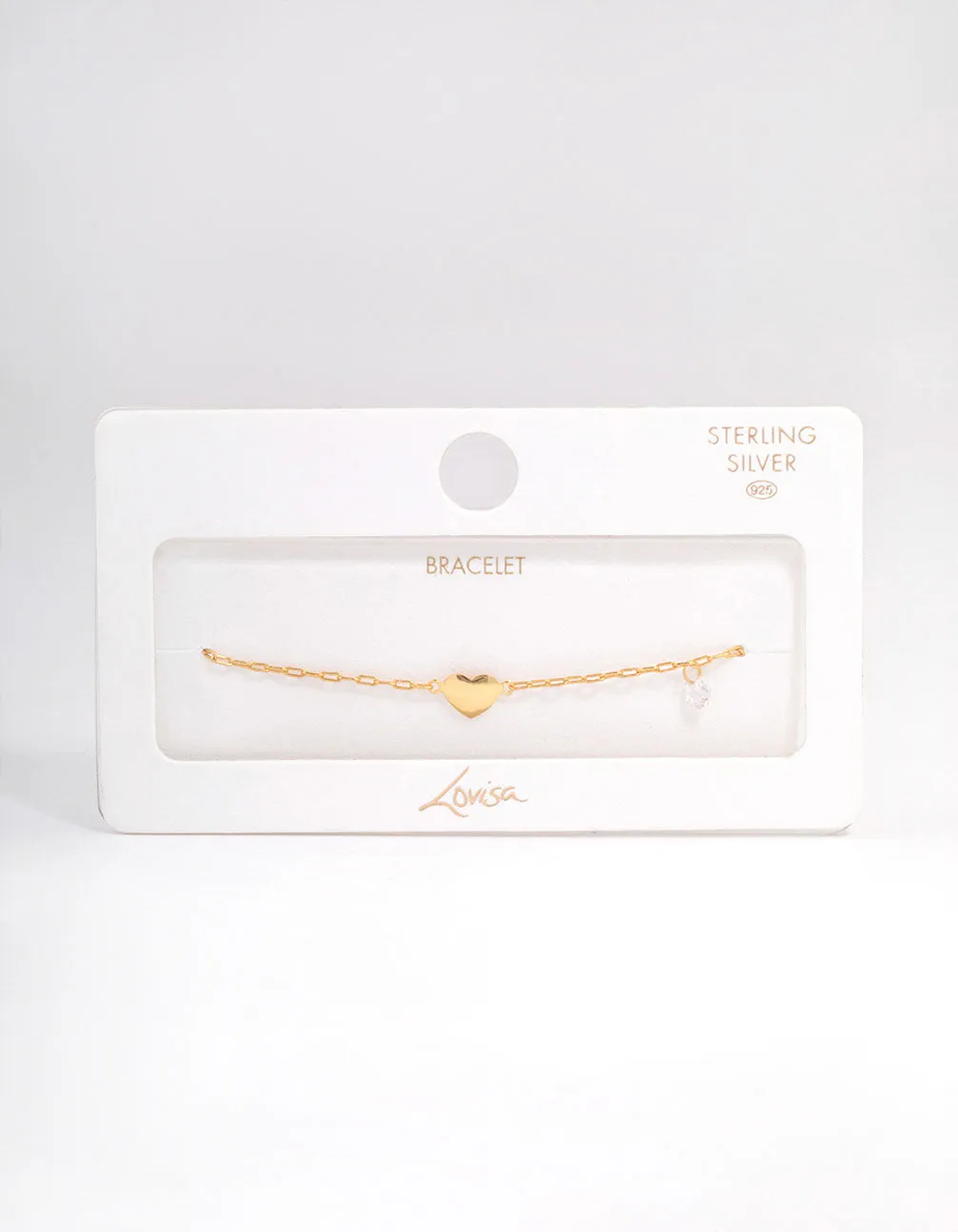 Gold Plated Sterling Silver Heart & Charm Bracelet sold by lovisa product image thumbnail 3