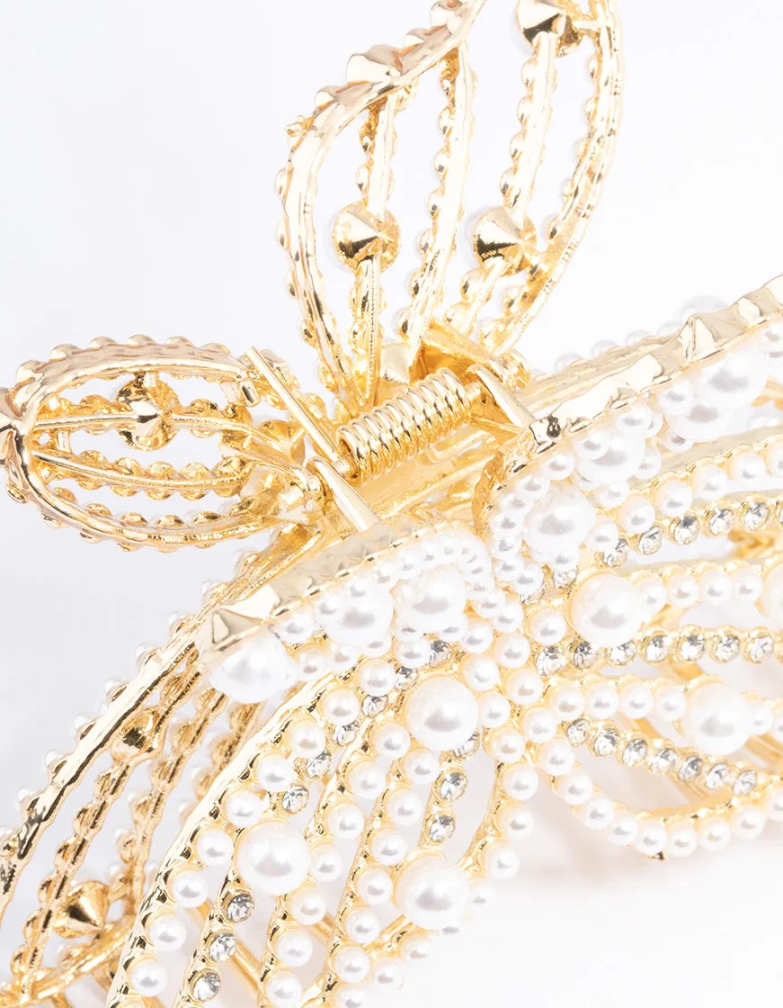 Gold Pearl Butterfly Hair Claw sold by lovisa product image thumbnail 3