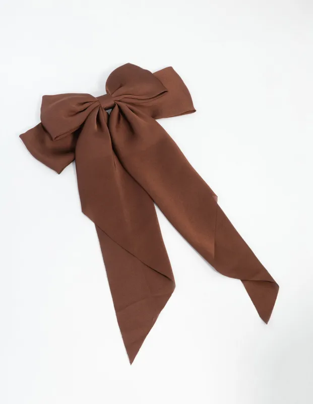 Brown Fabric Drop Bow Clip sold by lovisa