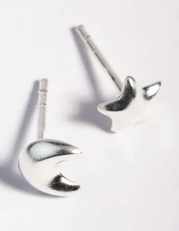 Sterling Silver Celestial Mismatched Stud Earrings sold by lovisa