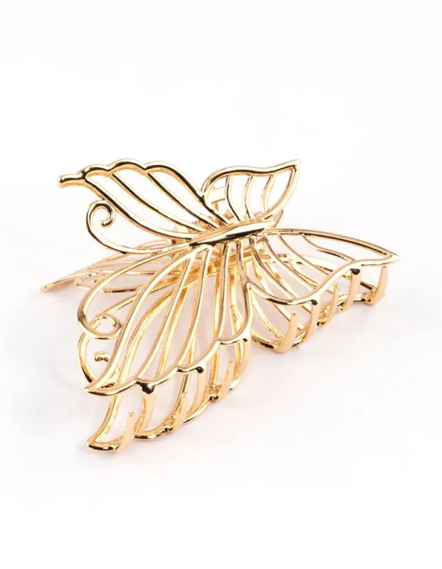 Gold Detail Butterfly Claw Clip sold by lovisa