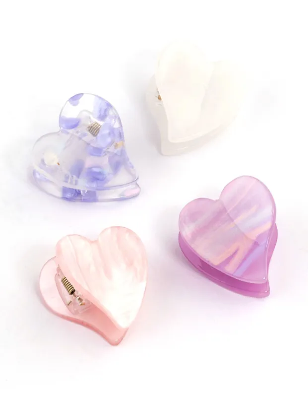 Acrylic Mini Hearts Claw Clip 4-Pack sold by lovisa