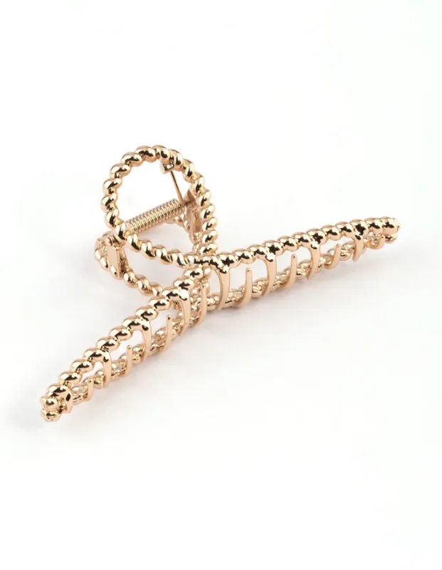 Gold Twist Rope Claw Clip sold by lovisa