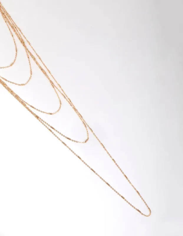 Gold Fine Chain Layered Necklace sold by lovisa