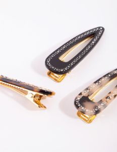 Gold Diamante Clip Pack sold by lovisa