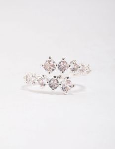Silver Plated Graduating Cubic Zirconia Wrap Ring sold by lovisa