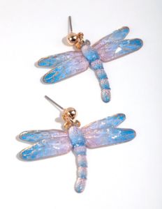 Blue Dragonfly Statement Earrings sold by lovisa