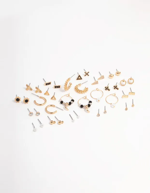 Gold Mixed Stud Earring Pack sold by lovisa
