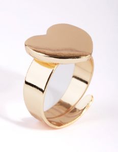 Gold Heart Signet Ring sold by lovisa