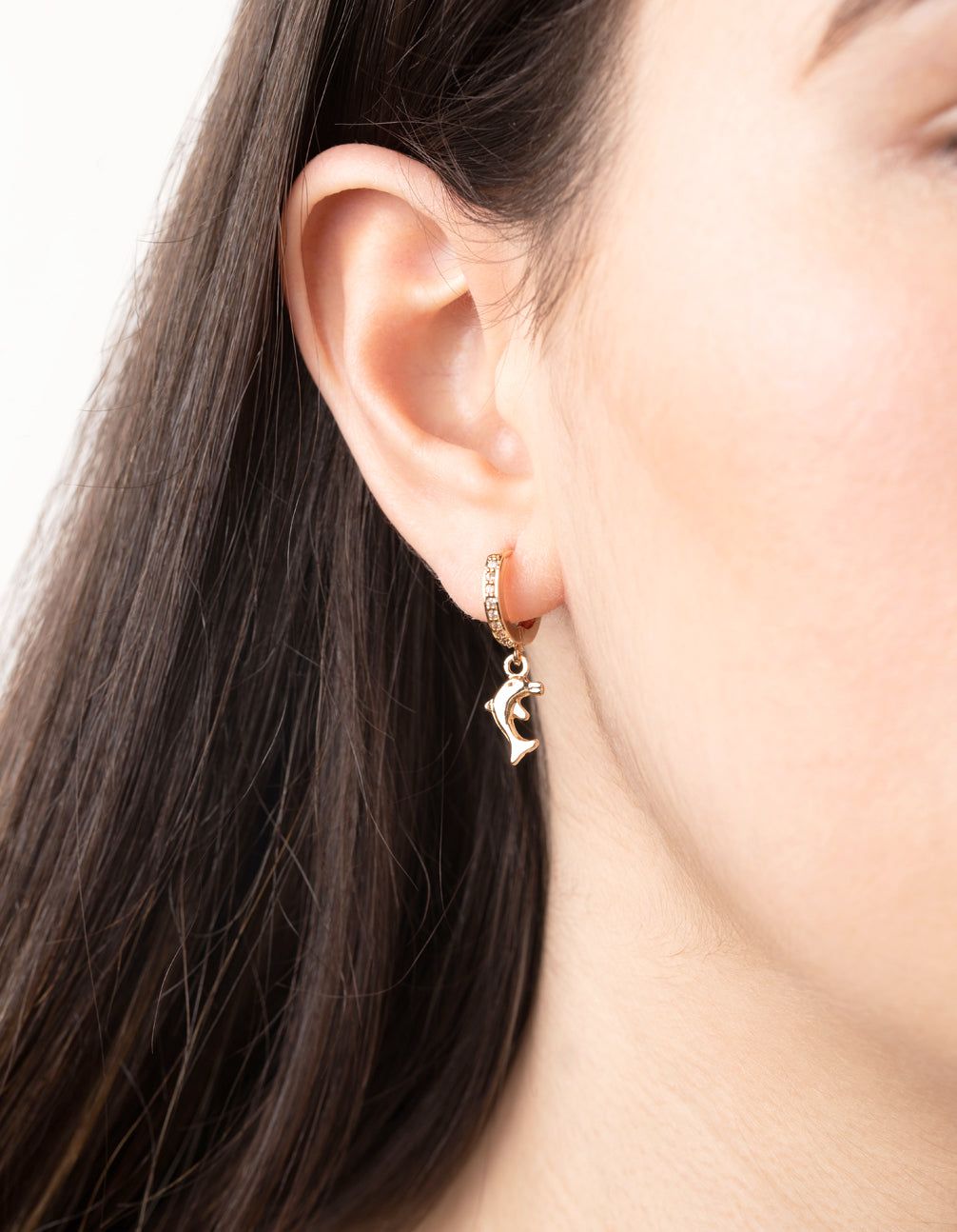 Gold Cubic Zirconia Dolphin Huggie Earrings sold by lovisa product image thumbnail 5