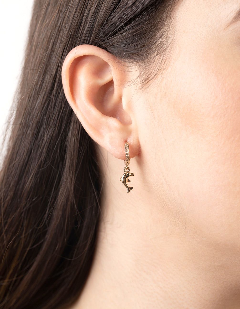 Gold Cubic Zirconia Dolphin Huggie Earrings sold by lovisa product image thumbnail 2