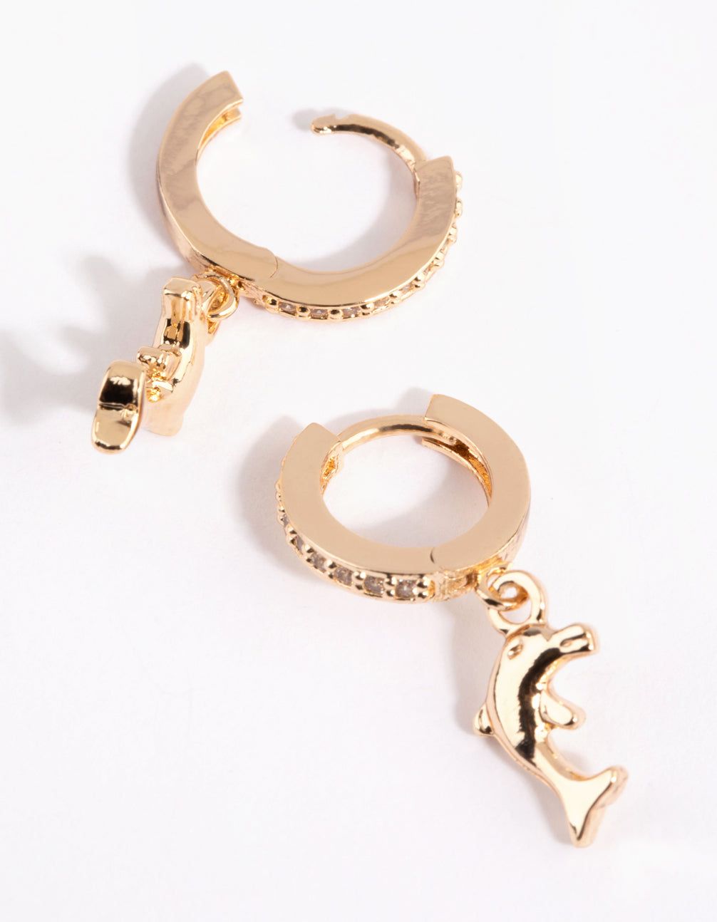 Gold Cubic Zirconia Dolphin Huggie Earrings sold by lovisa product image thumbnail 3