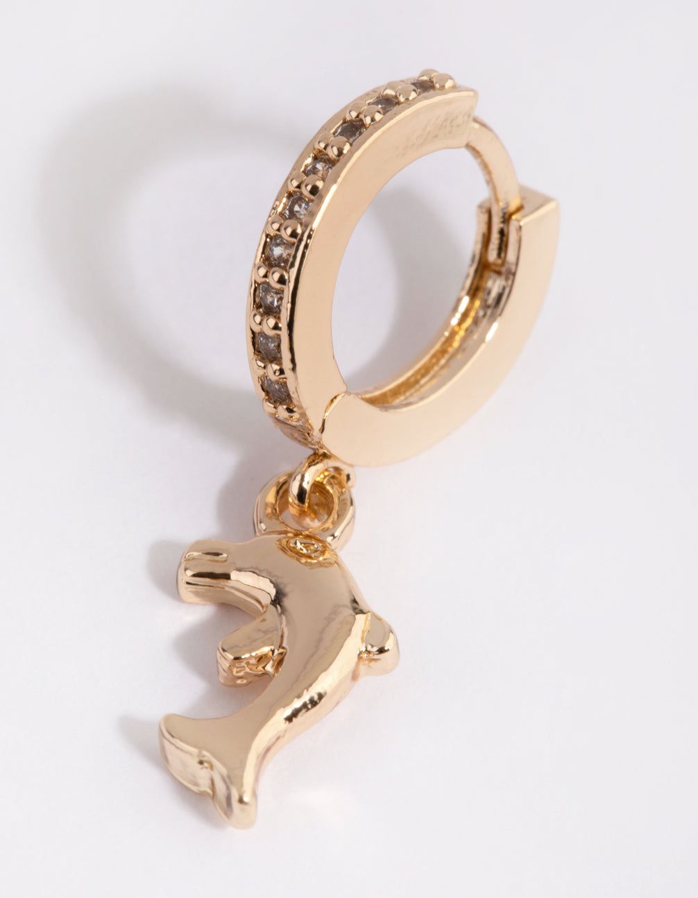 Gold Cubic Zirconia Dolphin Huggie Earrings sold by lovisa product image thumbnail 4