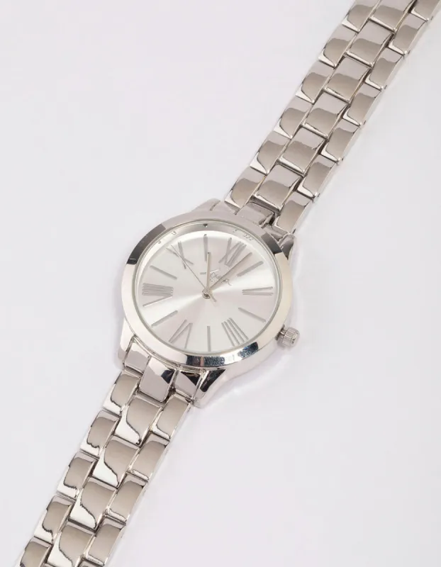 Rhodium Large Roman Numeral Watch sold by lovisa