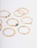 Gold Cubic Zirconia Emerald Marquise Ring 9-Pack sold by lovisa