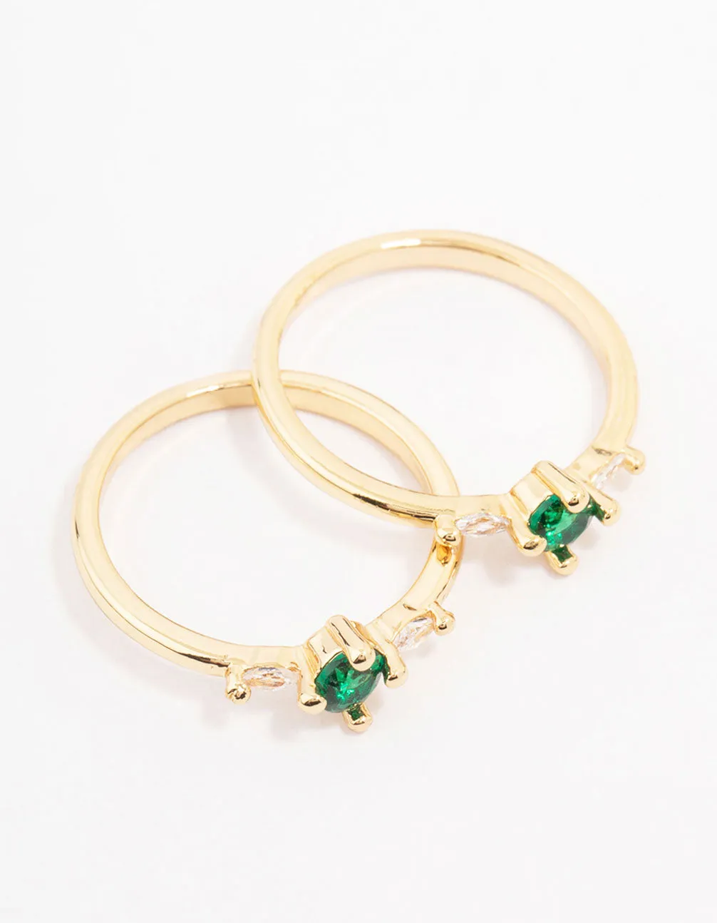 Gold Plated Dainty Trio Emerald Cubic Zirconia Ring Pack sold by lovisa product image thumbnail 3