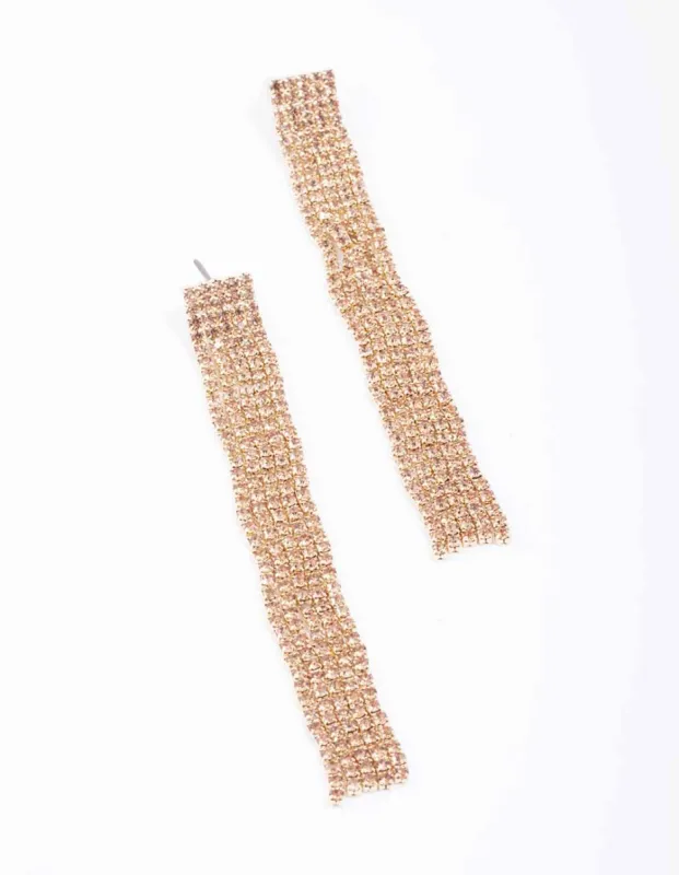 Gold Layered Wavy Cupchain Drop Earrings sold by lovisa