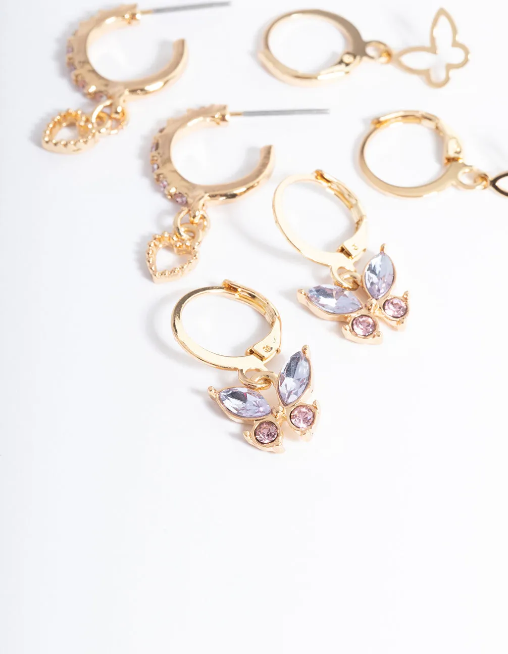 Gold Butterfly & Pearl Earrings 4-Pack sold by lovisa product image thumbnail 2