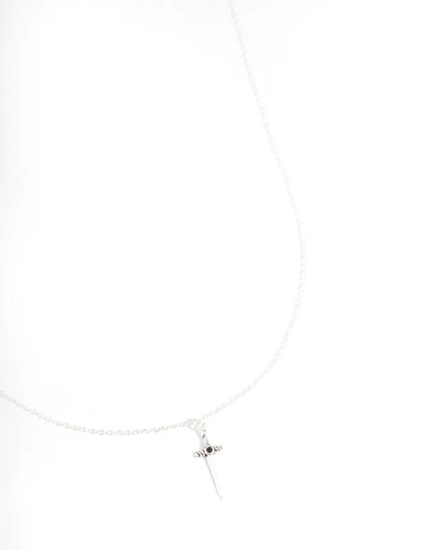 Sterling Silver Dagger Pendant Necklace sold by lovisa