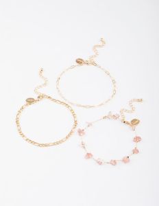 Gold Quartz Multi Anklet Pack sold by lovisa