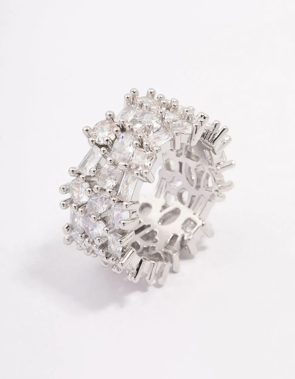 Silver Mixed Stone Cubic Zirconia Band Ring sold by lovisa product image thumbnail 4
