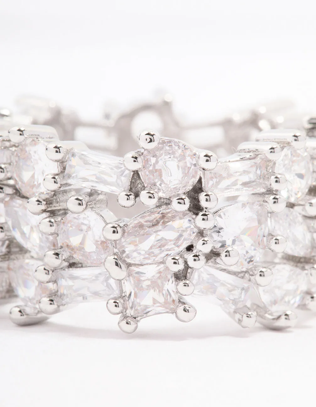 Silver Mixed Stone Cubic Zirconia Band Ring sold by lovisa product image thumbnail 3