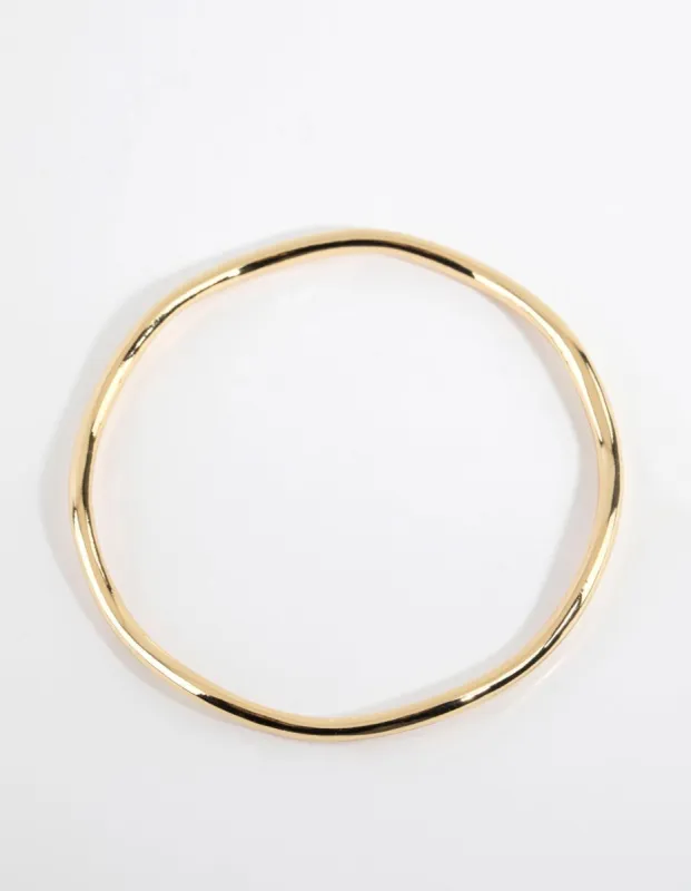 Gold Plated Thin Wavy Bangle sold by lovisa