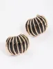 Gold & Black Ribbed Small Stud Earrings sold by lovisa
