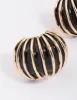 Gold & Black Ribbed Small Stud Earrings sold by lovisa