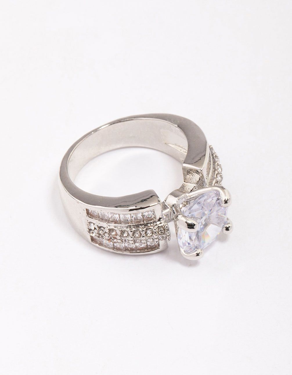 Rhodium Luxe Square Band Ring sold by lovisa