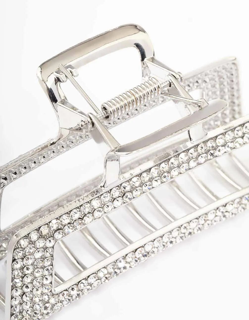 Rhodium Diamante Rectangle Hair Claw Clip sold by lovisa product image thumbnail 3
