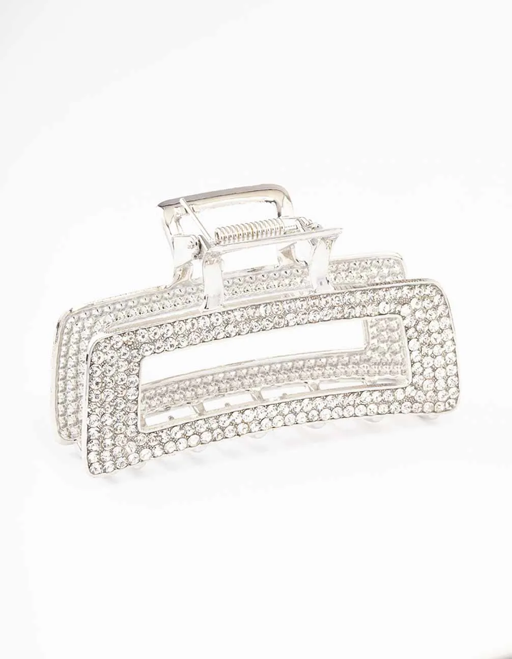 Rhodium Diamante Rectangle Hair Claw Clip sold by lovisa product image thumbnail 2