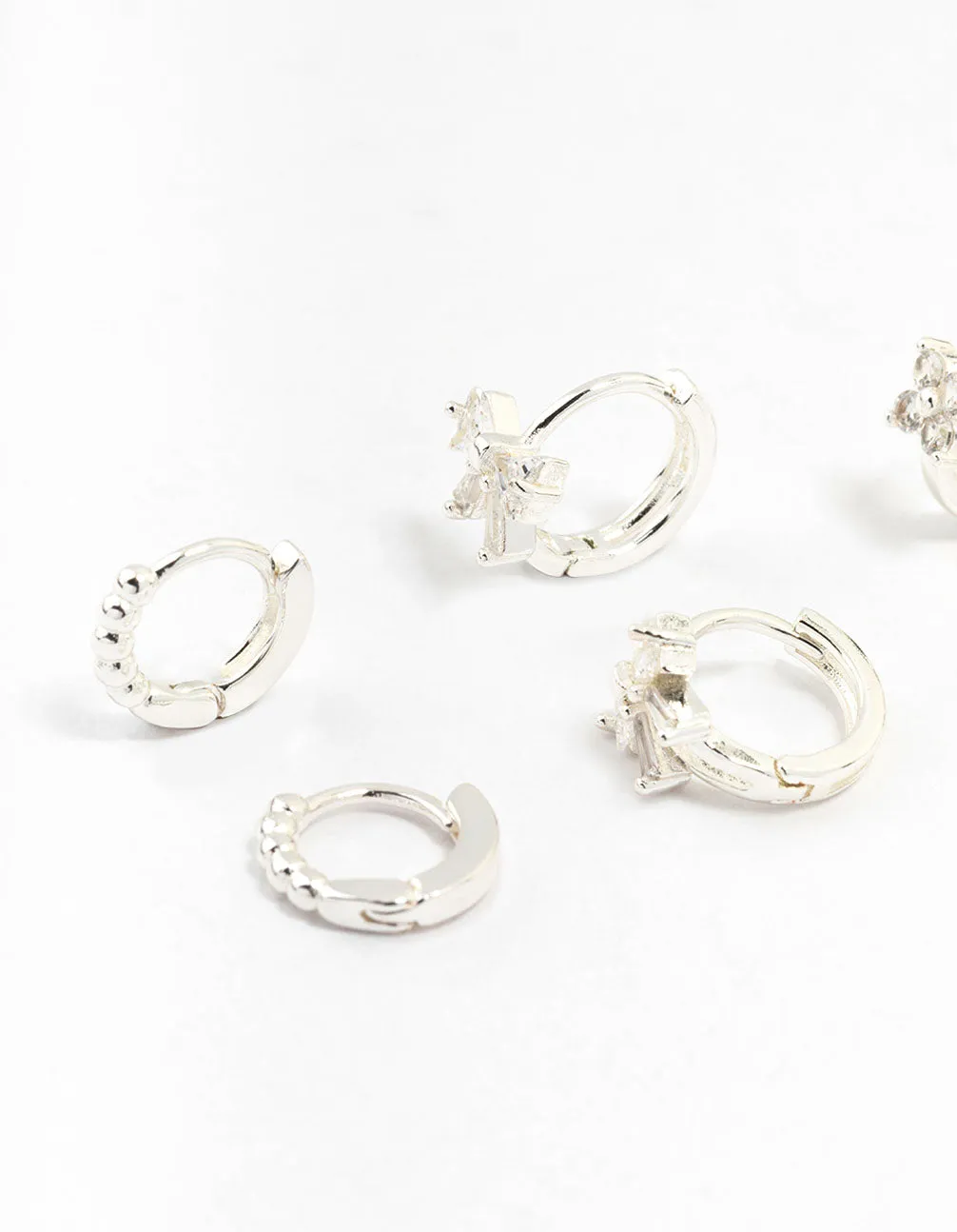 Silver Diamante Mixed Bow Earrings 4-Pack sold by lovisa product image thumbnail 2