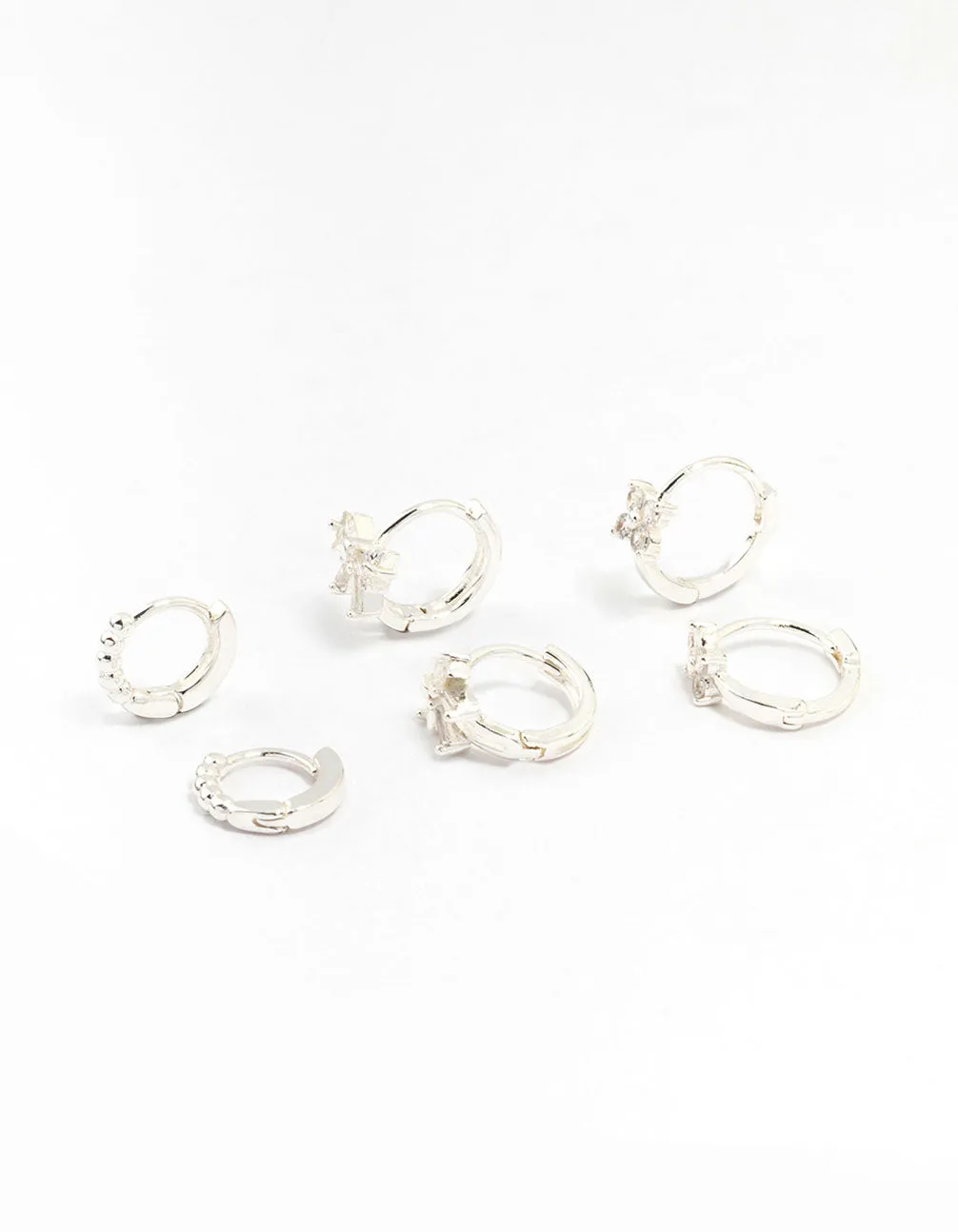 Silver Diamante Mixed Bow Earrings 4-Pack sold by lovisa