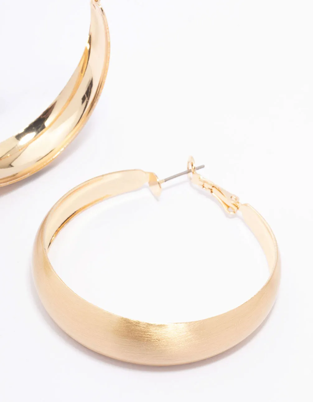 Gold Large Matte Hoop Earrings sold by lovisa product image thumbnail 3