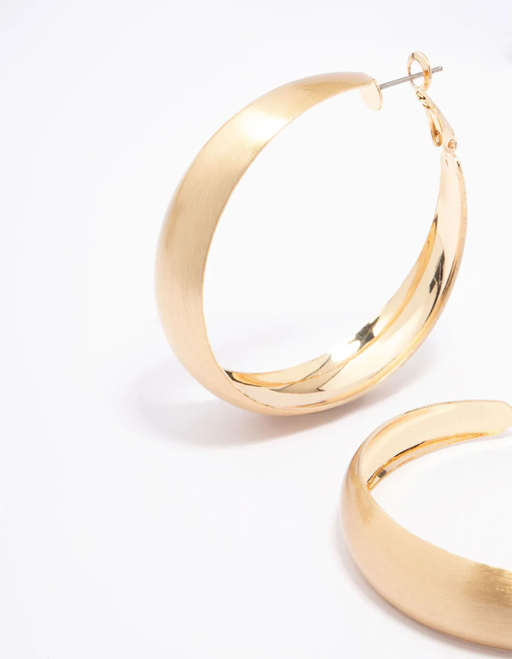 Gold Large Matte Hoop Earrings sold by lovisa product image thumbnail 2