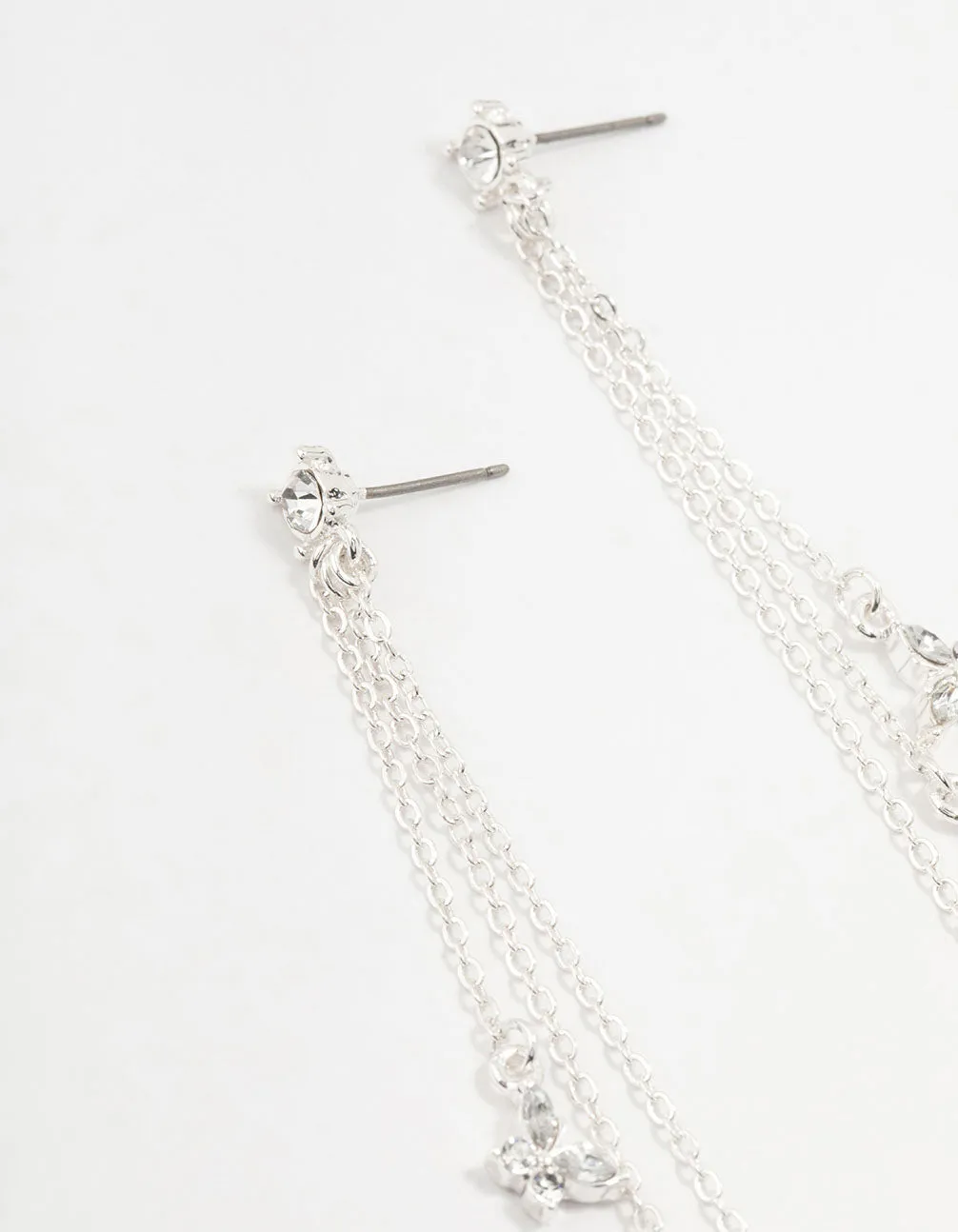 Silver Multiple Butterflies Chain Drop Earrings sold by lovisa product image thumbnail 2