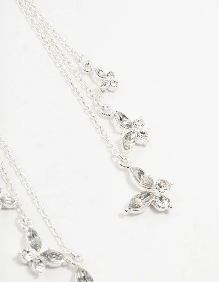 Silver Multiple Butterflies Chain Drop Earrings sold by lovisa product image thumbnail 3