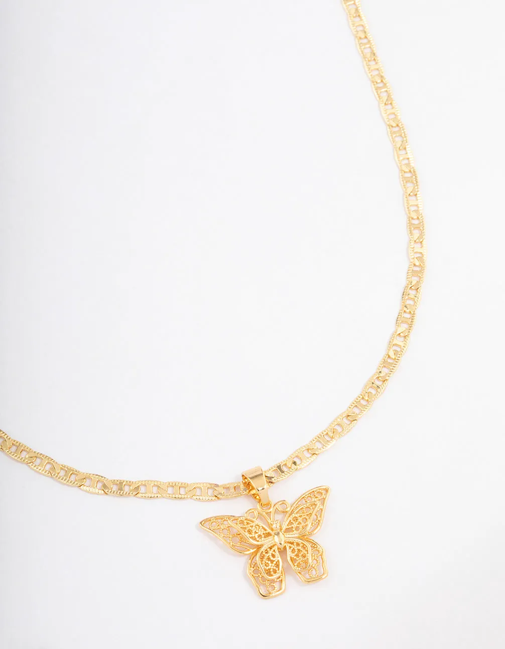Gold Plated Mariner Chain Butterfly Necklace sold by lovisa