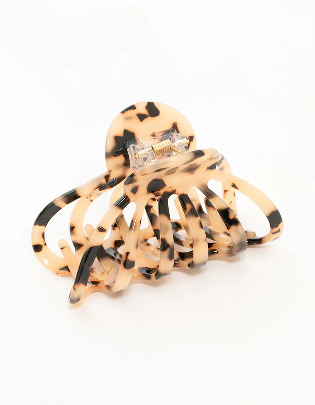 Tortoiseshell Acrylic Marbled Wide Claw Clip sold by lovisa