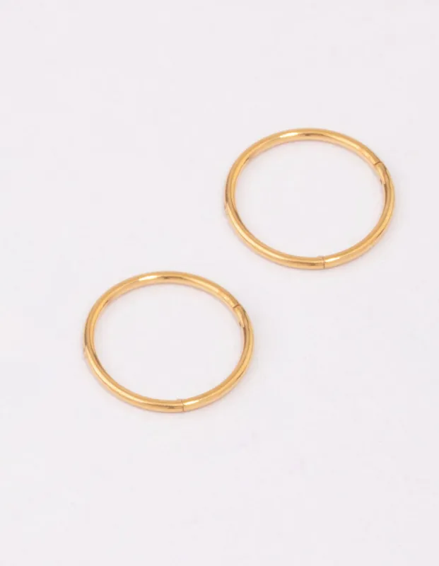 Gold Plated Titanium Fine Sleeper Earrings 8mm sold by lovisa