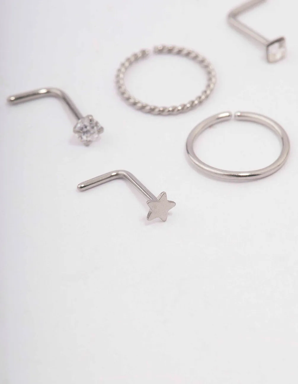 Surgical Steel Star Twisted Nose Piercing 6-Pack sold by lovisa product image thumbnail 2