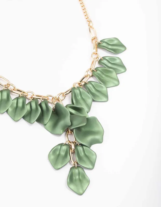 Gold Short Iridescent Petal Necklace sold by lovisa