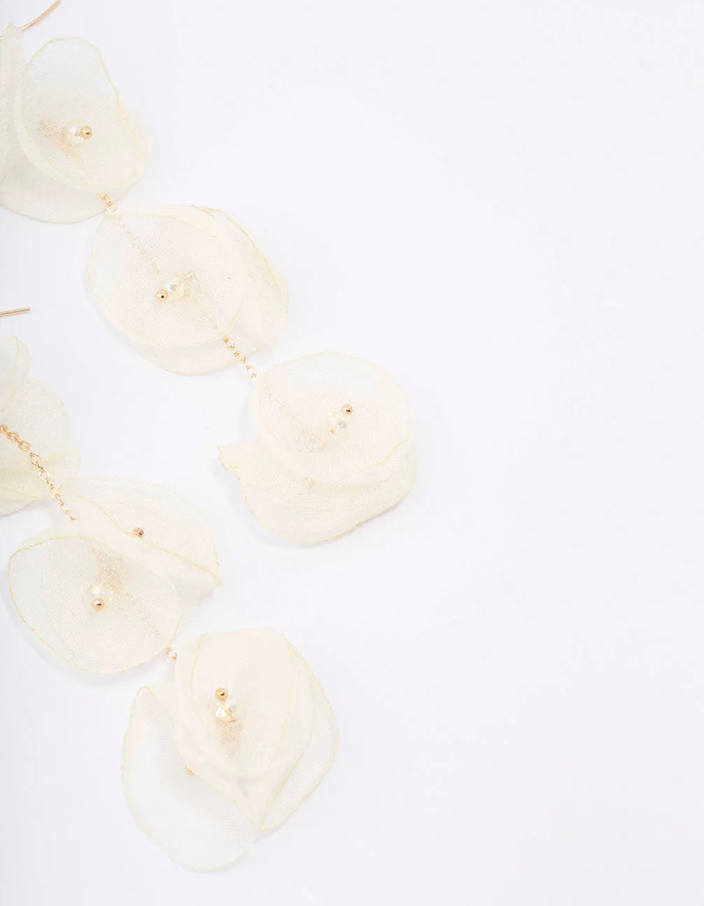 Gold & Cream Petal Drop Earrings sold by lovisa product image thumbnail 3