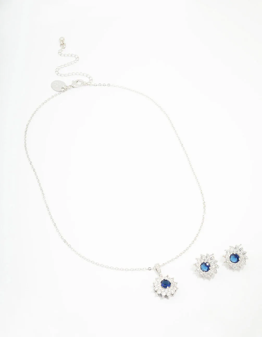 Rhodium Cubic Zirconia Daisy Sapphire Jewellery Set sold by lovisa product image thumbnail 2